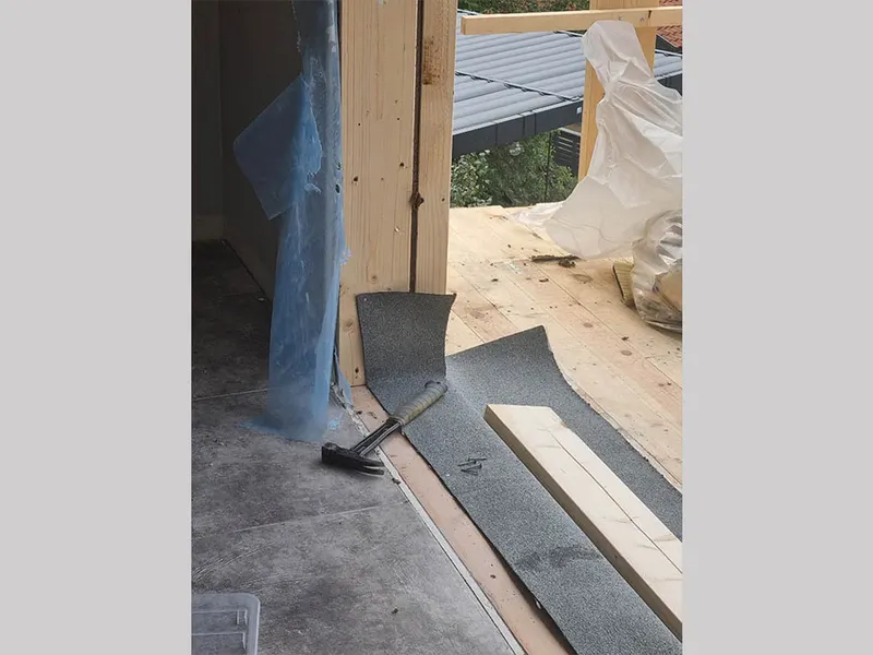 Preparing the openings for new terrace doors
