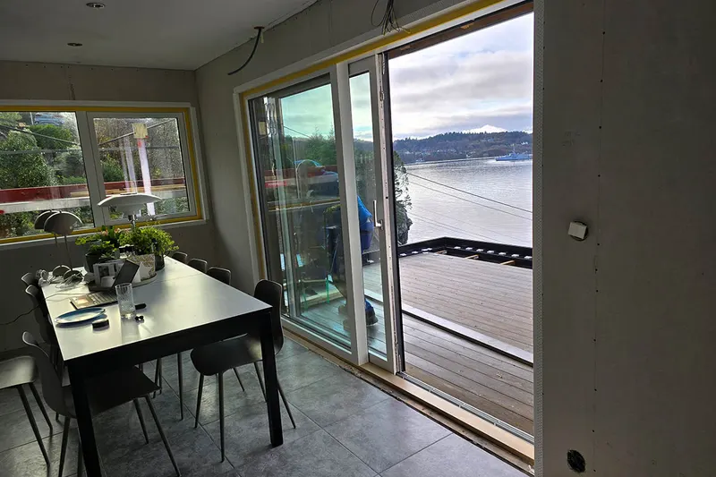 New terrace doors on the lower floor