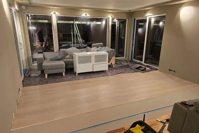 Laying the new floor