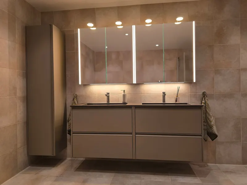 Renovated bathroom with double vanity (2025)