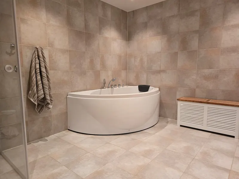 Corner whirlpool bath