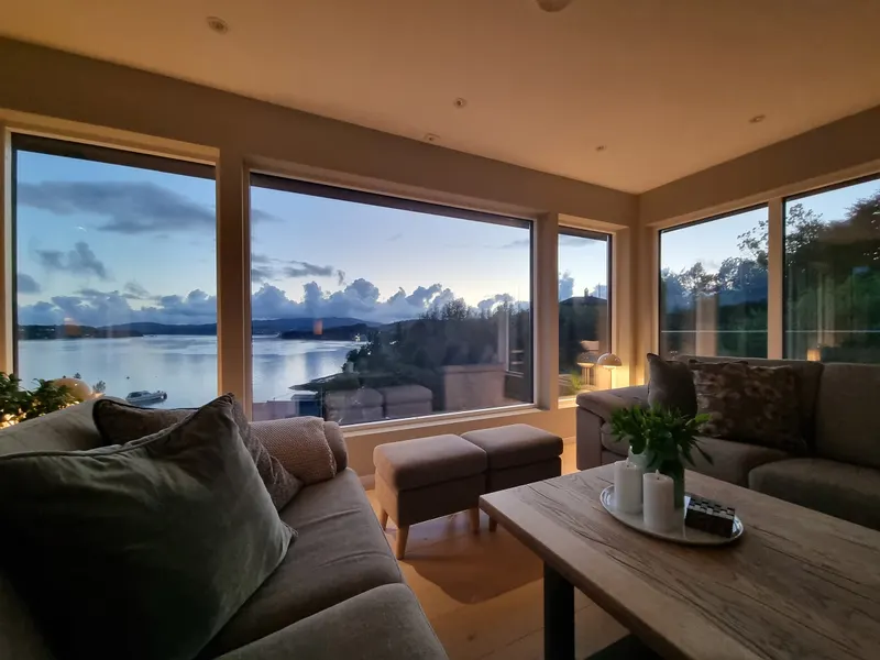 Upper living room in the evening