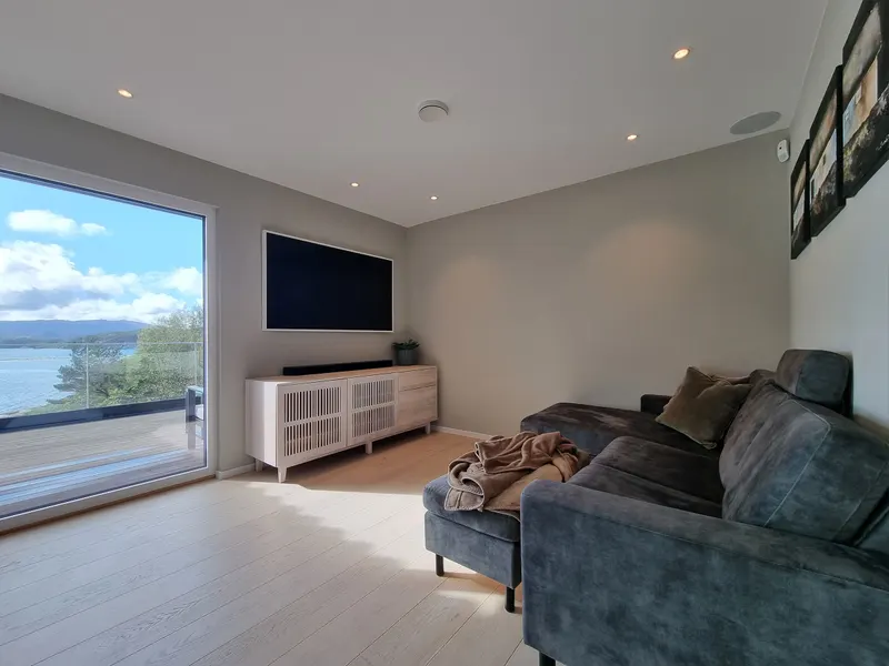 TV corner with surround sound