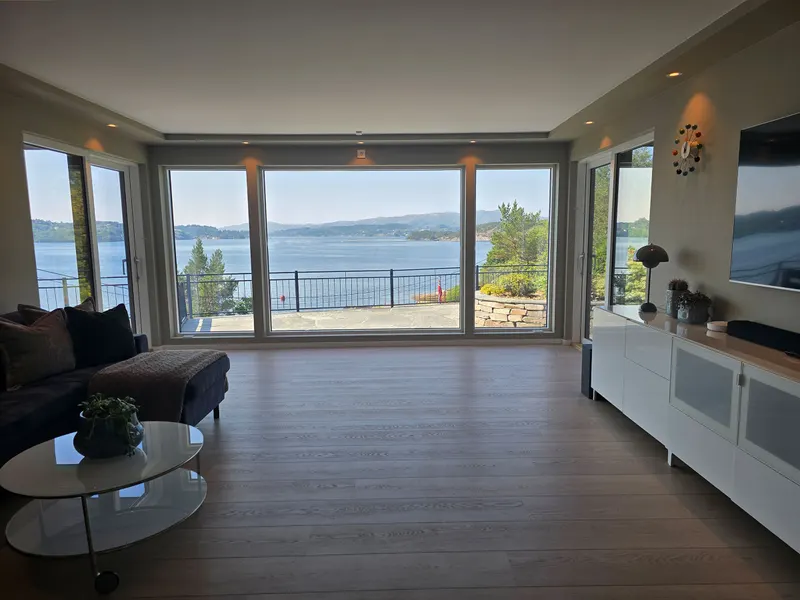 Lower living room facing the fjord
